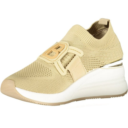 SEO. Laura Biagiotti Beige Sneaker Damen – Elastische Sportschuhe mit 6 cm Plateau - Blau Linkreich
