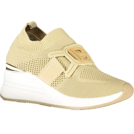 SEO. Laura Biagiotti Beige Sneaker Damen – Elastische Sportschuhe mit 6 cm Plateau - Blau Linkreich