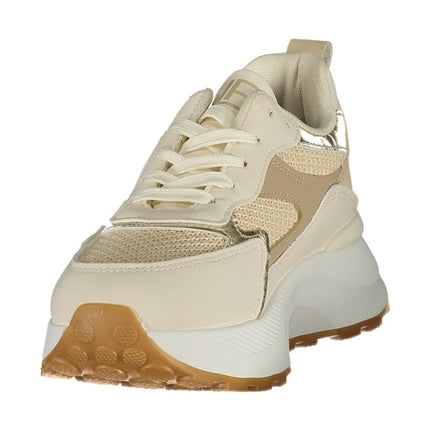 SEO. LAURA BIAGIOTTI Damen Sneaker – Sportschuh mit Schnürsenkeln - Beige Linkreich