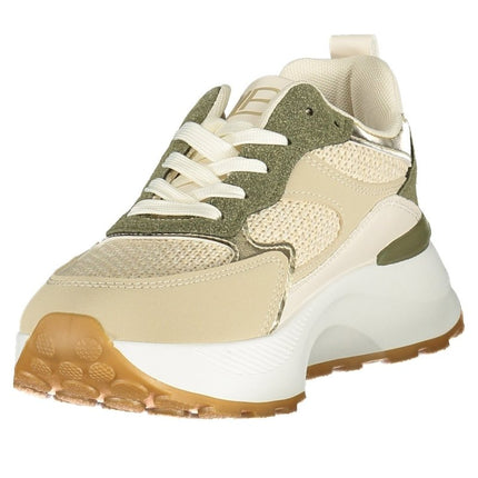 SEO. LAURA BIAGIOTTI Damen Sneaker – Sportschuh mit Schnürsenkeln - Beige Linkreich