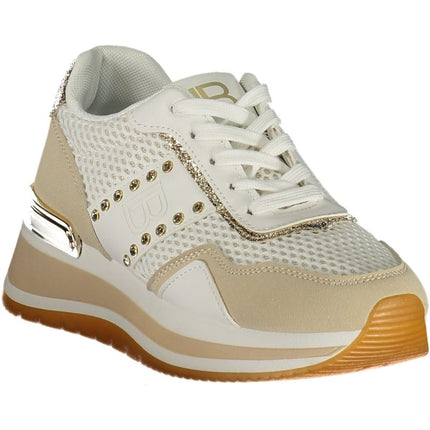 SEO. LAURA BIAGIOTTI Damen Sneaker – Sportschuh mit Schnürsenkeln - Beige Linkreich