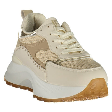 SEO. LAURA BIAGIOTTI Damen Sneaker – Sportschuh mit Schnürsenkeln - Beige Linkreich