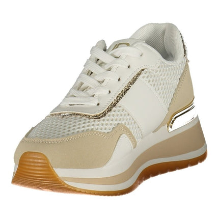 SEO. LAURA BIAGIOTTI Damen Sneaker – Sportschuh mit Schnürsenkeln - Beige Linkreich