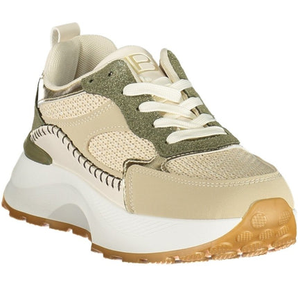 SEO. LAURA BIAGIOTTI Damen Sneaker – Sportschuh mit Schnürsenkeln - Beige Linkreich