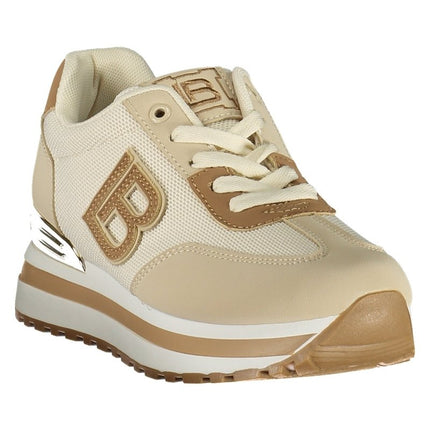 SEO. Laura Biagiotti Damen - Sportschuhe Weiss – Leichte Sneaker für Frühjahr/Sommer - Beige Linkreich