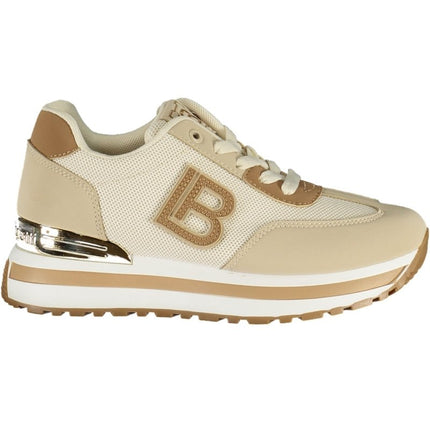SEO. Laura Biagiotti Damen - Sportschuhe Weiss – Leichte Sneaker für Frühjahr/Sommer - Beige Linkreich