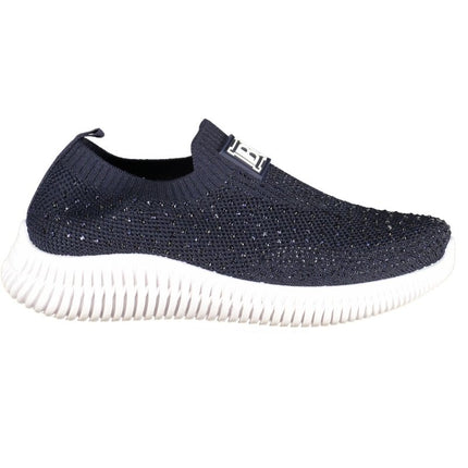 SEO. Laura Biagiotti Damen - Sportschuhe Weiss – Sneaker mit Strassapplikationen für Frühjahr/Sommer - Blau Linkreich