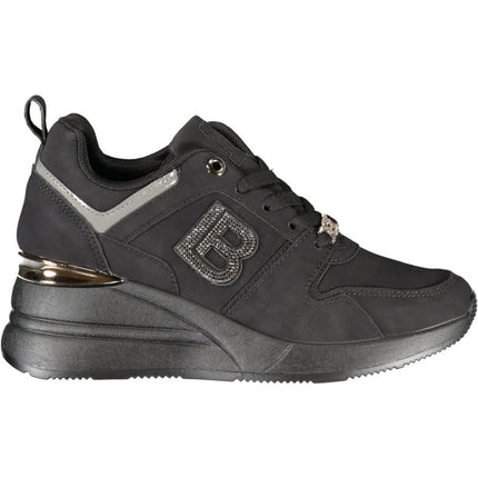 SEO. Laura Biagiotti Sneaker Damen – Beige Sportschuhe mit 6 cm Plateau & Strass-Details - Beige Linkreich