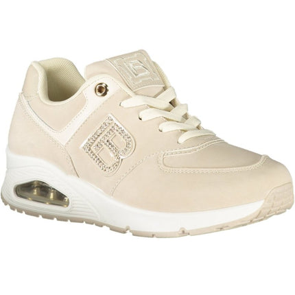 SEO. Laura Biagiotti Sneaker Damen – Schwarze Sportschuhe mit Strass - Applikation für Herbst/Winter - Beige Linkreich