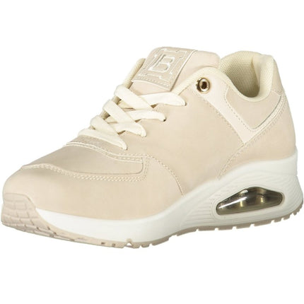 SEO. Laura Biagiotti Sneaker Damen – Schwarze Sportschuhe mit Strass - Applikation für Herbst/Winter - Beige Linkreich