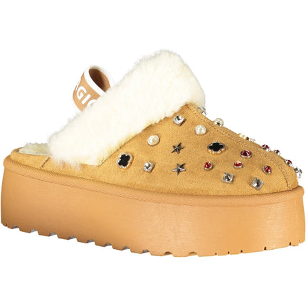 Laura Biagiotti Clogs Damen – Schwarze Winter-Clogs mit Pelz und Strass