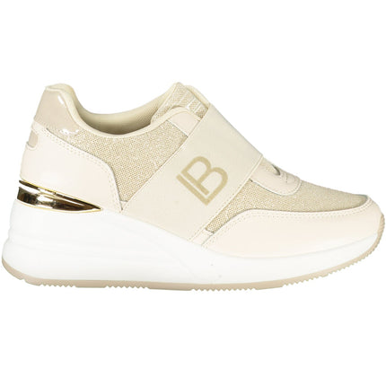 Laura Biagiotti Beige Sneaker Damen – Elastische Sportschuhe mit 6 cm Plateau