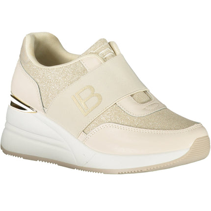 Laura Biagiotti Beige Sneaker Damen – Elastische Sportschuhe mit 6 cm Plateau