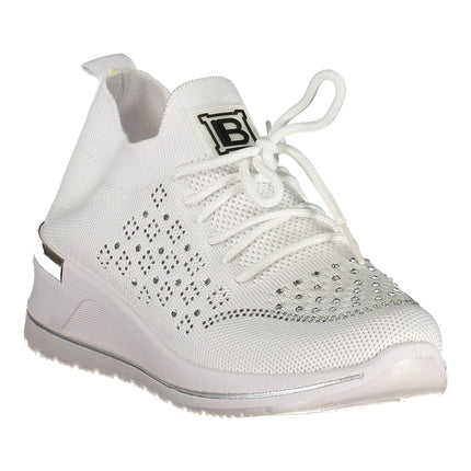 Laura Biagiotti Damen-Sneaker Weiss – Sportschuhe mit Strassapplikationen für Frühjahr/Sommer