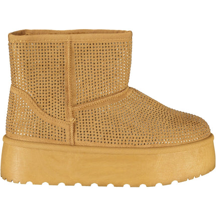 Laura Biagiotti Damenstiefel Braun – Pelzstiefel mit Strass-Applikation für Herbst/Winter