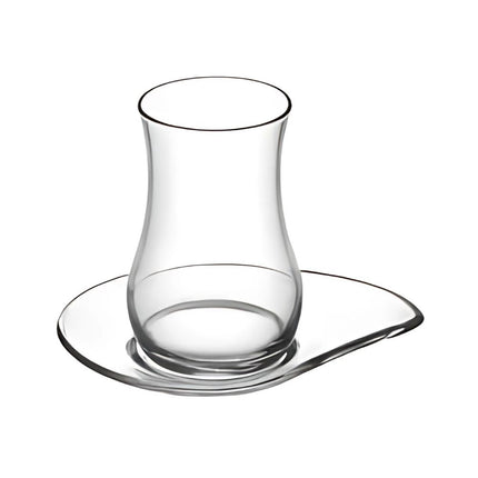 LAV Eva Türkische Teegläser 12-teilig – 6 Çay Gläser & 6 Untertassen 170 ml