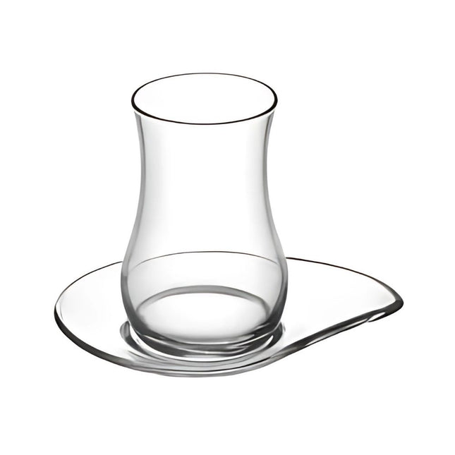 LAV Eva Türkische Teegläser 12-teilig – 6 Çay Gläser & 6 Untertassen 170 ml