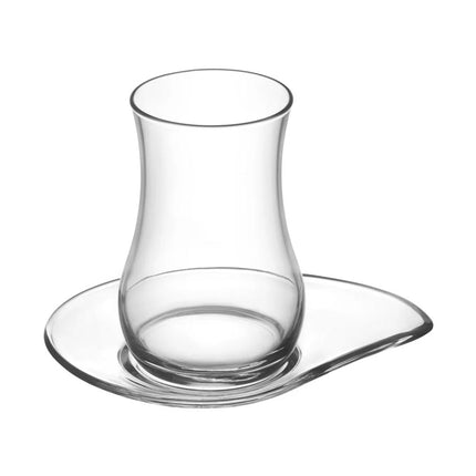 LAV Eva Türkische Teegläser 12-teilig – 6 Çay Gläser & 6 Untertassen 170 ml