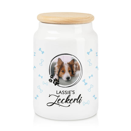 SEO. Leckerlidose für deine Haustiere - Fotomotiv - Personalisiert mit Namen und eigenem Foto - Hund Linkreich
