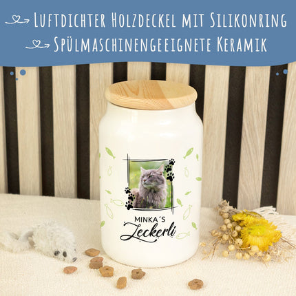 SEO. Leckerlidose für deine Haustiere - Fotomotiv - Personalisiert mit Namen und eigenem Foto - Katze Linkreich