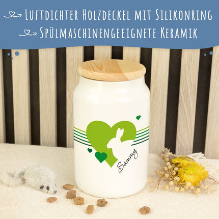 SEO. Leckerlidose für deine Haustiere - Herz Silhouette - Personalisiert mit Namen - Hamster Linkreich
