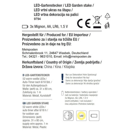 LED Gartenstecker Tannenbaum Weihnachtsbeleuchtung Beleuchtung Timer warmweiß (LED Gartenstecker) kaufen bei Linkreich – Jetzt entdecken!