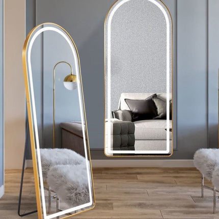 LED Stehspiegel 50×160 cm mit goldenem Rahmen – Ganzkörperspiegel mit Beleuchtung (Ganzkörperspiegel) kaufen bei Linkreich – Jetzt entdecken!