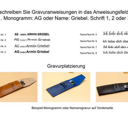 Leder Stifthülle. Personalisiertes Stifteetui. Monogram Stifteetui. Gravur Stifteetui. Monogramm - Federtasche. Bleistifthalter aus Leder. () kaufen bei Linkreich – Jetzt entdecken!