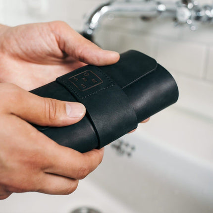 Ledertasche | Etui für Rasierer und Rasierpinsel (Ledertasche) kaufen bei Linkreich – Jetzt entdecken!