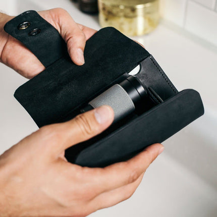 Ledertasche | Etui für Rasierer und Rasierpinsel (Ledertasche) kaufen bei Linkreich – Jetzt entdecken!