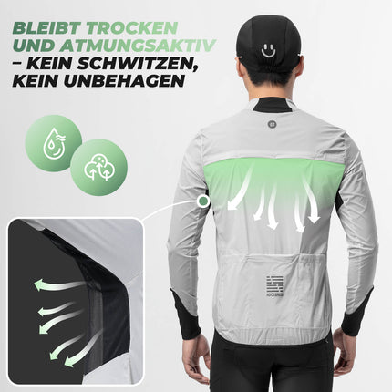 Leichte Fahrradjacke Atmungsaktiv Reflektierend Grau Herren (Fahrradjacke) kaufen bei Linkreich – Jetzt entdecken!