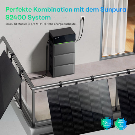 Leichtstahl Solarmodul Set 210W x 2, N-Typ TOPCon 182 Wafer Vollschwarz