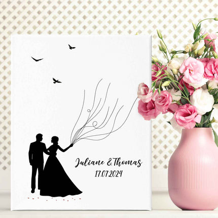 SEO. Leinwand - Gästebuch zur Hochzeit - Hochzeitspaar - Linkreich