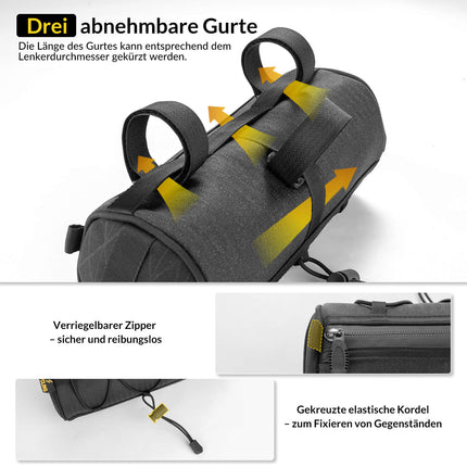 Lenkertasche 2,1L mit Schultergurt für MTB, Rennrad, Gravel & E - Bike (Fahrradtaschen) kaufen bei Linkreich – Jetzt entdecken!