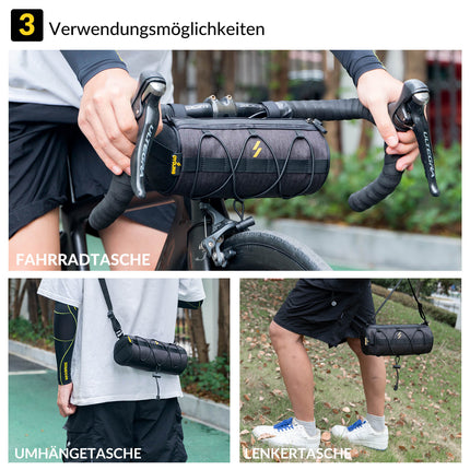 Lenkertasche 2,1L mit Schultergurt für MTB, Rennrad, Gravel & E - Bike (Fahrradtaschen) kaufen bei Linkreich – Jetzt entdecken!
