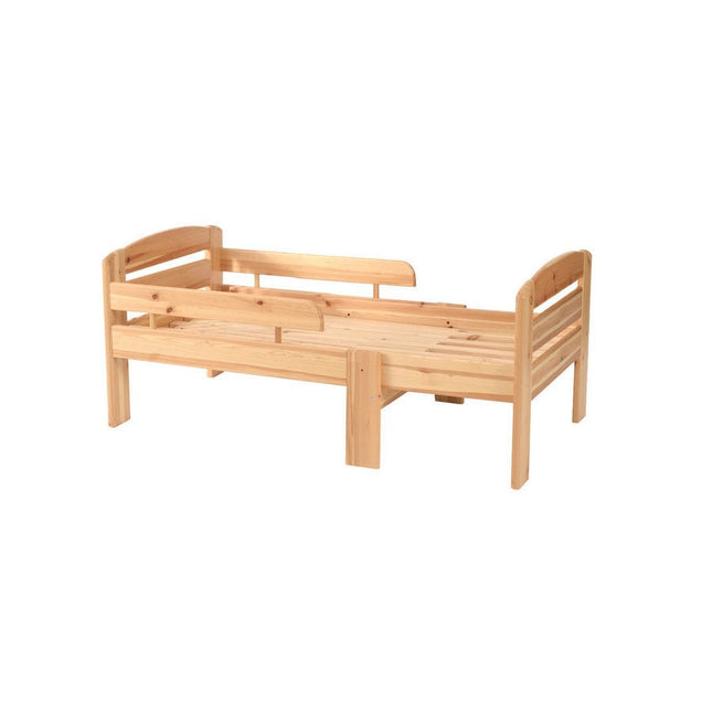 SEO. Leo mitwachsendes Babybett 105 - 150 - 190cm | Kiefer | Massivholz | Bio - Bett | inkl. Matratze - Natur Linkreich