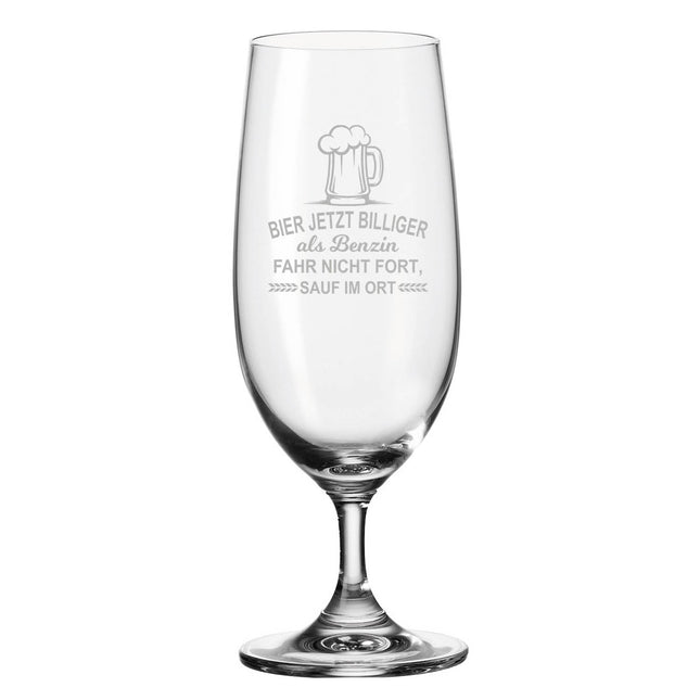 SEO. Leonardo Bierglas mit Gravur "Bier jetzt billiger als Benzin" - Linkreich