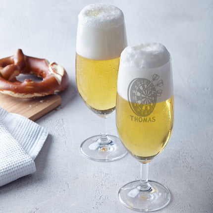 SEO. Leonardo Bierglas mit Gravur "Darts" mit Namen - Linkreich