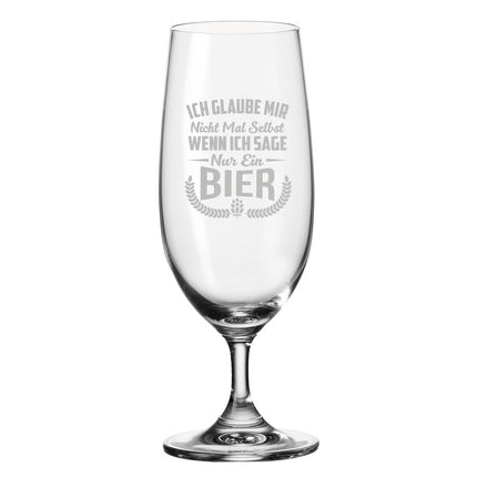 SEO. Leonardo Bierglas mit Gravur "Ich glaube mir nicht mal selbst" - Linkreich
