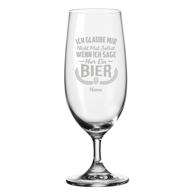 SEO. Leonardo Bierglas mit Gravur "Ich glaube mir nicht mal selbst" mit Namen - Linkreich