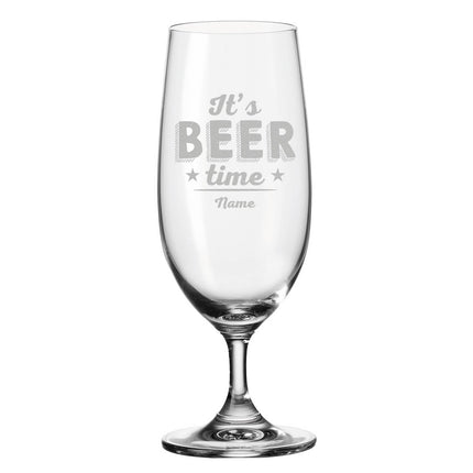 SEO. Leonardo Bierglas mit Gravur "It's Beer time" mit Name - Linkreich