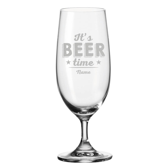 SEO. Leonardo Bierglas mit Gravur "It's Beer time" mit Name - Linkreich