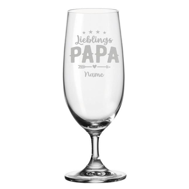 SEO. Leonardo Bierglas mit Gravur "Lieblings Papa" mit Namen - Linkreich