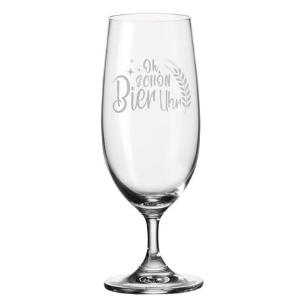 SEO. Leonardo Bierglas mit Gravur "Oh schon Bier Uhr" - Linkreich