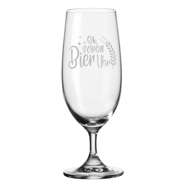SEO. Leonardo Bierglas mit Gravur "Oh schon Bier Uhr" - Linkreich