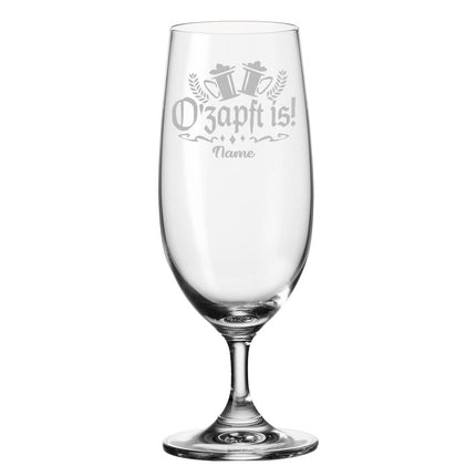 SEO. Leonardo Bierglas mit Gravur "O'zapft is!" mit Namen - Motiv 1 Linkreich