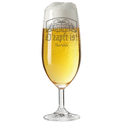 SEO. Leonardo Bierglas mit Gravur "O'zapft is!" mit Namen - Motiv 3 Linkreich