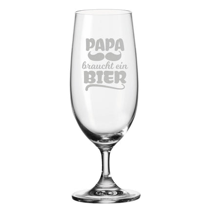 SEO. Leonardo Bierglas mit Gravur "Papa braucht ein Bier" - Linkreich