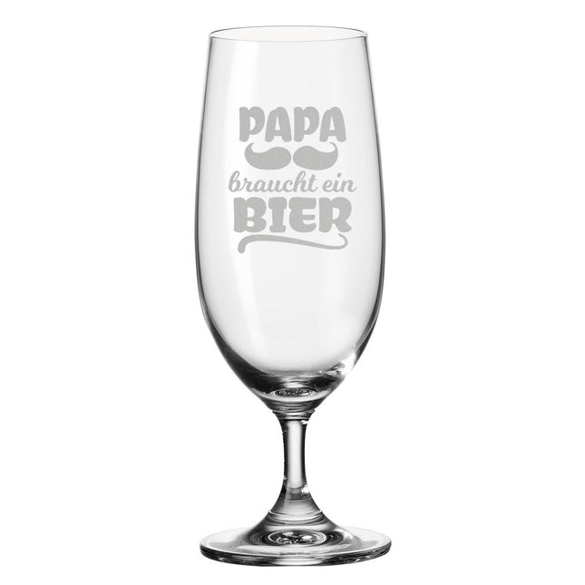 SEO. Leonardo Bierglas mit Gravur "Papa braucht ein Bier" - Linkreich