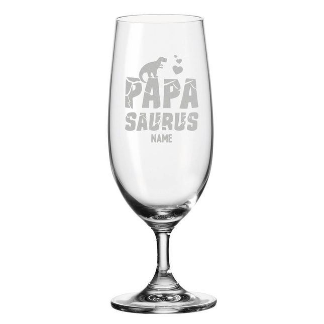 SEO. Leonardo Bierglas mit Gravur "Papa Saurus" mit Namen - Linkreich